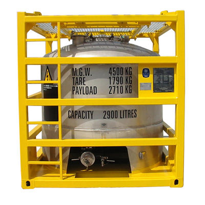 2900L-5000L Capacità Verticale Offshore Tank Container con telaio di sollevamento saldatura Seam Acid Cleaning e Passivazione Finish