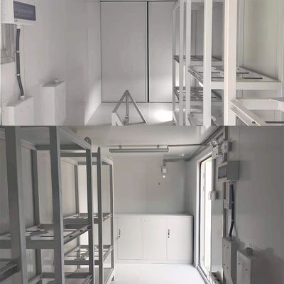 Peso massimo lordo di 4600 kgs scaffale prefabbricato per armadi di acciaio e hanger rack 20 piedi laboratorio di container per spedizioni modificati