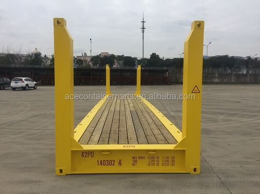 Equipaggiamento di trasporto Container a scaffale piatto da 40 piedi con poste d'angolo fisse in acciaio Max Payload 47370KGS ISO certificato