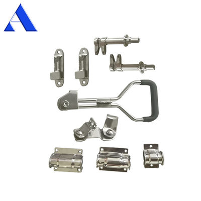 Parti di carrozzeria di autocarri in acciaio inossidabile 304 Set completo di serrature per porte di container per autocarri con tubo lucidato da 22 mm per lunghezza personalizzata della canna di blocco