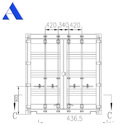 20ft e 40ft dry cargo container porta posteriore o laterale superficie finita dimensione standard secondo le vostre esigenze