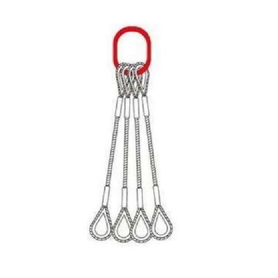 Capacità di sollevamento di 10 tonnellate Cavo galvanizzato a fusoliera 4 zampe Contenitore offshore Acciaio rivestito Fusoliera a fusoliera Sling DNV 2.7-1 Standard