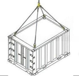 Capacità di sollevamento di 10 tonnellate Cavo galvanizzato a fusoliera 4 zampe Contenitore offshore Acciaio rivestito Fusoliera a fusoliera Sling DNV 2.7-1 Standard