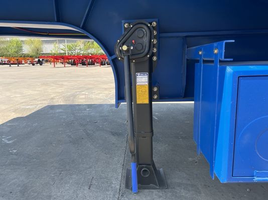 12489 x 2480 x 1530 mm 2/3 assi di acciaio al carbonio estensibile Lowboy Flatbed Semi Truck Trailer per carico massimo 20-100 Ton