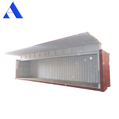 Container di trasporto a vela a 40 piedi con porta laterale aperta con piastra CSC a cilindro idraulico elettrico e capacità di 76,4 CBM