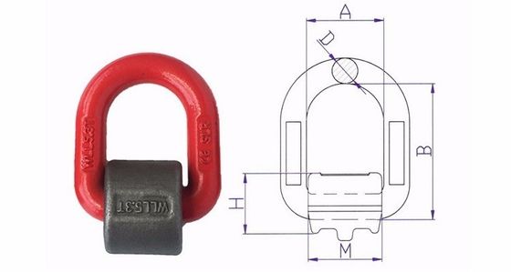 Serrature del rimorchio Contenitore Materiali di legatura 1.2T 2T 5.3T 8T 15T Anello D metallico con pinza saldata