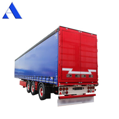 11R22.5 Pneumatico 3 asse PVC tenda laterale contenitore di trasporto Shandong 40ft Van Box Semi-remorco con attrezzatura di atterraggio standard 28Ton
