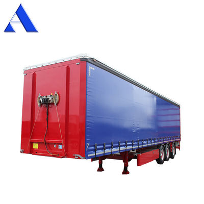 11R22.5 Pneumatico 3 asse PVC tenda laterale contenitore di trasporto Shandong 40ft Van Box Semi-remorco con attrezzatura di atterraggio standard 28Ton