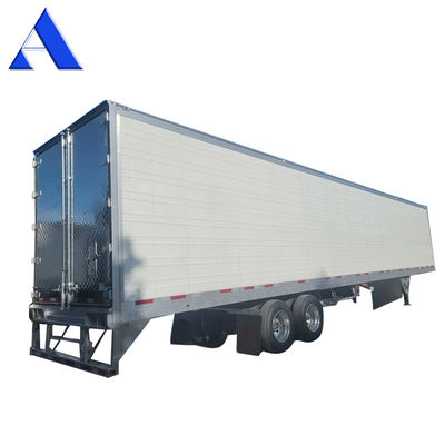 Camion semiretreno 2 assi 8 ruote 40 piedi 48 piedi 53 piedi piano 12R22.5 pneumatico isolato Van Reefer acciaio materiale di ferro TS16949 certificato