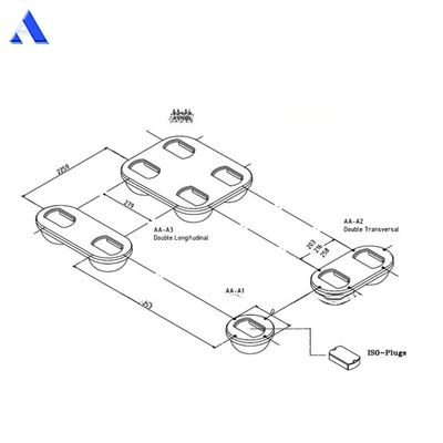 Contenitore ISO Twistlock Socket Flush Foundations con 7.50kgs Tipo singolo e 500 KN M.B.L.Capacità di tensione DNV GL Certificato