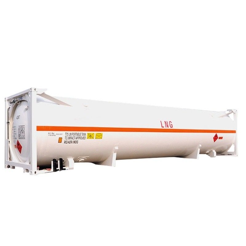 Contenitore cisterna criogenico da 45 m3 ISO UN T75 da 40 piedi per GNL ossigeno liquido anidride carbonica LIN LOX LAR BV certificato CSC 18 bar