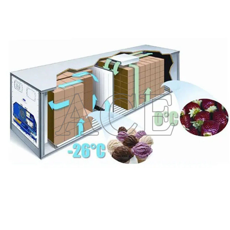 Contenitore frigorifero iso da 40 piedi con carico massimo 27580 kg 28.4 CBM Capacità Refrigeratore e frigorifero a doppia temperatura