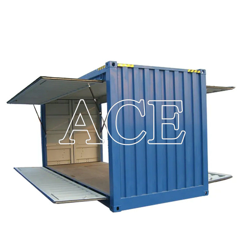 Contenitore secco in acciaio da 20 piedi con porta laterale ABS copertura ventilata doppio swing alto cubo contenitore di spedizione con apertura di 20 piedi
