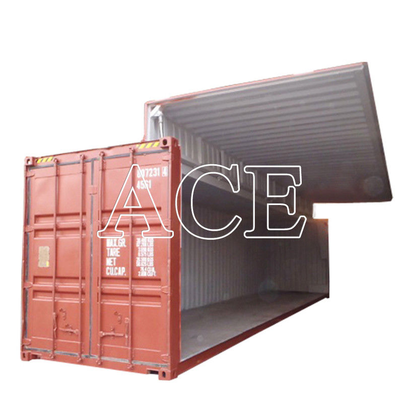 Container di trasporto a vela a 40 piedi con porta laterale aperta con piastra CSC a cilindro idraulico elettrico e capacità di 76,4 CBM