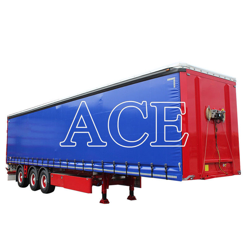 11R22.5 Pneumatico 3 asse PVC tenda laterale contenitore di trasporto Shandong 40ft Van Box Semi-remorco con attrezzatura di atterraggio standard 28Ton